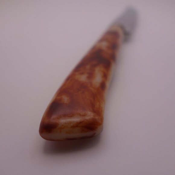 Set of Six(6) MB Hollow Ground Japan Faux Bone Handle Steak Knives - Picture 4 of 15